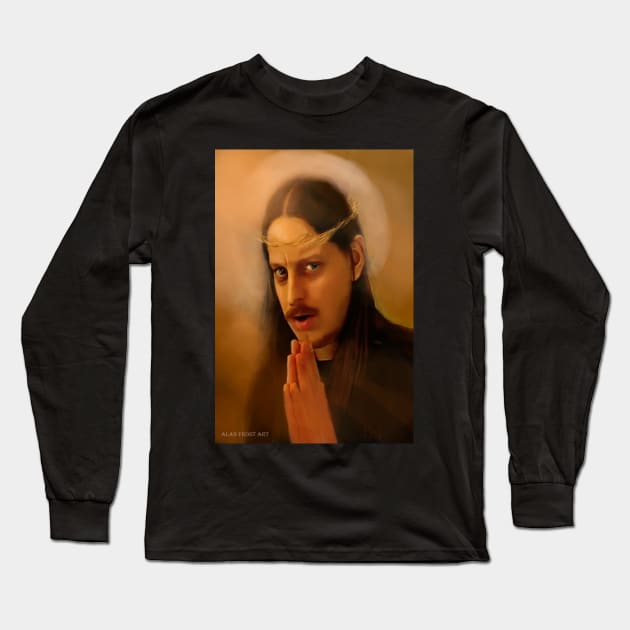 praying fenriz Long Sleeve T-Shirt by Alan Frost artwork